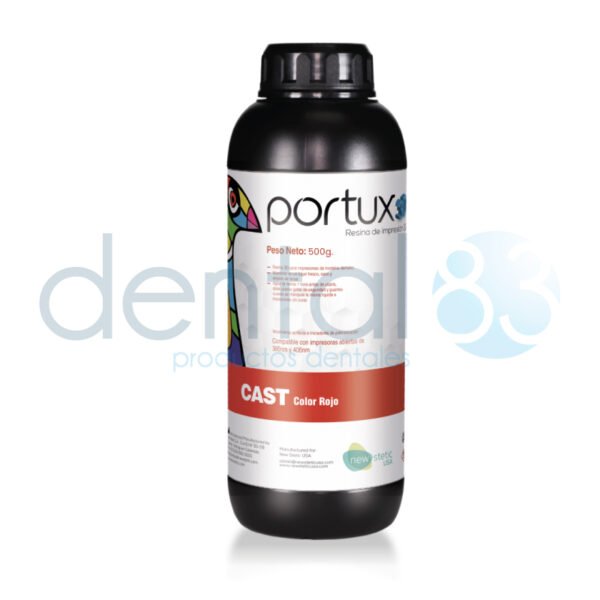 RESINA 3D PORTUX CAST COLOR ROJO FCO X 500 GR - Imagen 2